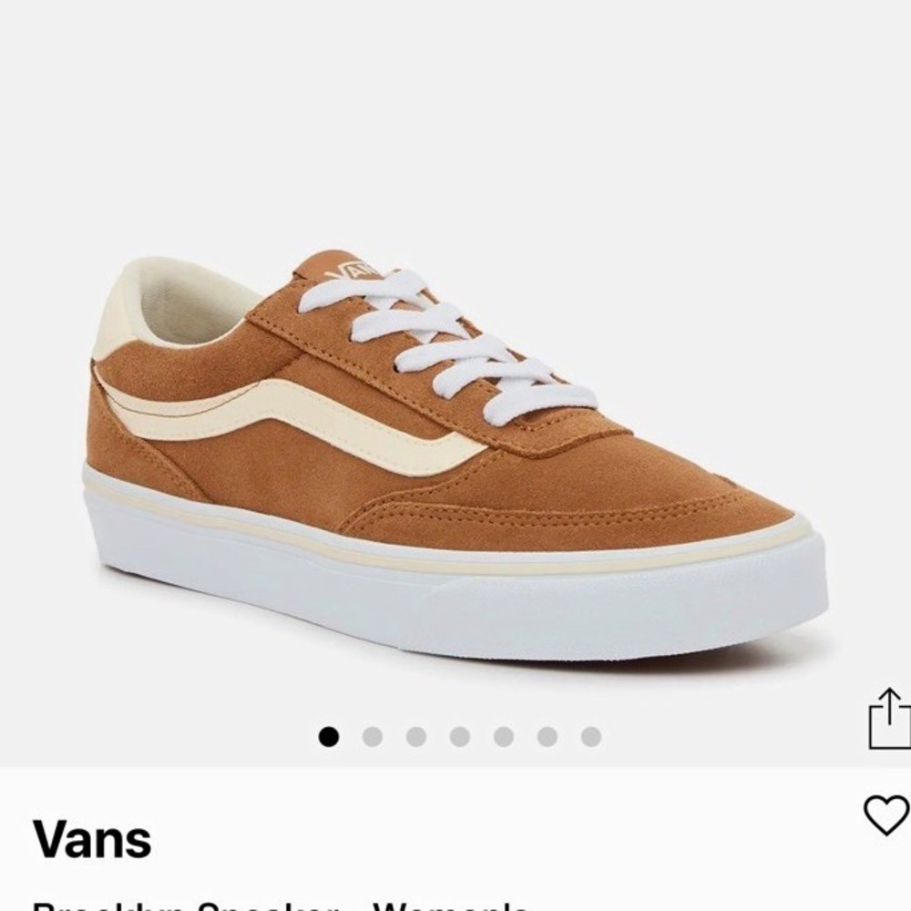 Vans Brooklyn Women's Suede Sneaker Brown/White Low Top Lace-Up Rubber Sole